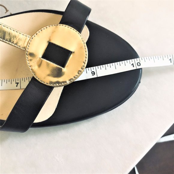 Jimmy Choo Glamorous Black Towering Stilettoes with Gold Straps Size 9.5 - Picture 8 of 8